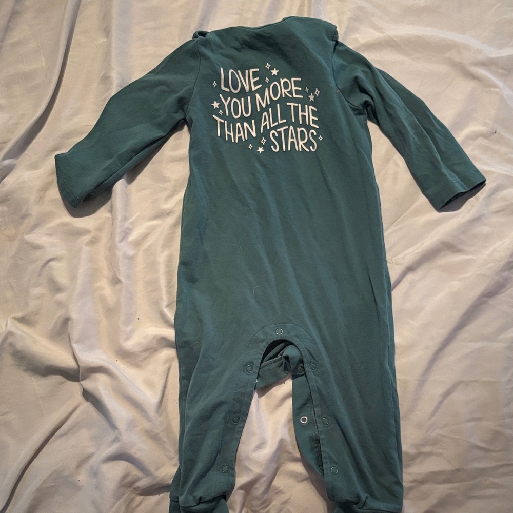 Cat & Jack Teal Kids One Piece with Starry Love Message